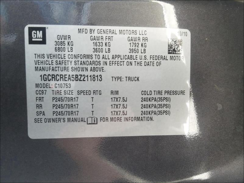 Photo 9 VIN: 1GCRCREA5BZ211813 - CHEVROLET SILVERADO 