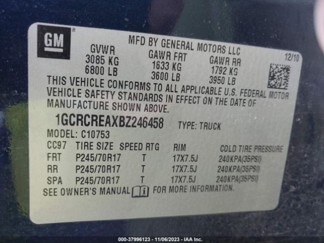 Photo 8 VIN: 1GCRCREAXBZ246458 - CHEVROLET SILVERADO 1500 