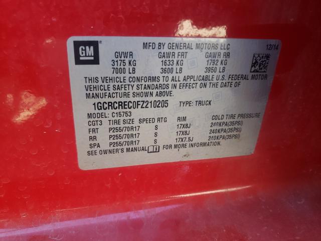 Photo 9 VIN: 1GCRCREC0FZ210205 - CHEVROLET SILVERADO 