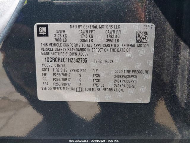 Photo 8 VIN: 1GCRCREC1HZ342795 - CHEVROLET SILVERADO 