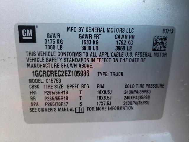 Photo 9 VIN: 1GCRCREC2EZ105986 - CHEVROLET SILVERADO 