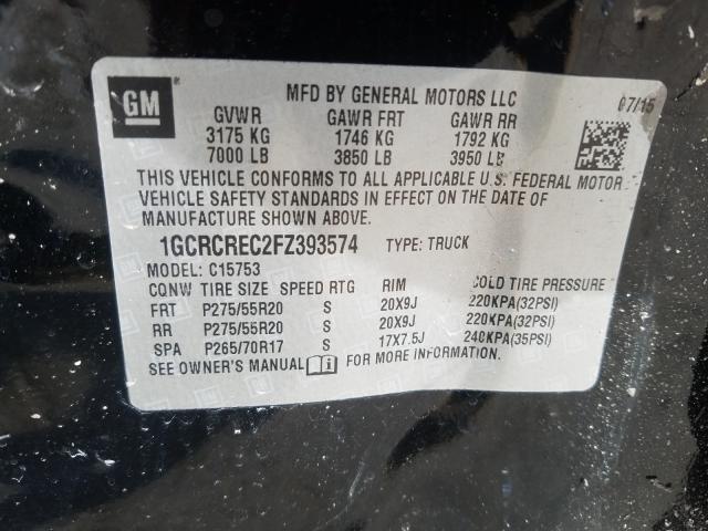 Photo 9 VIN: 1GCRCREC2FZ393574 - CHEVROLET SILVERADO 