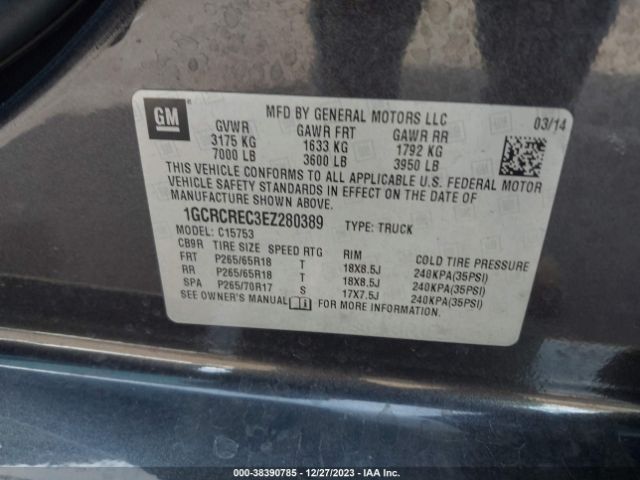 Photo 8 VIN: 1GCRCREC3EZ280389 - CHEVROLET SILVERADO 1500 