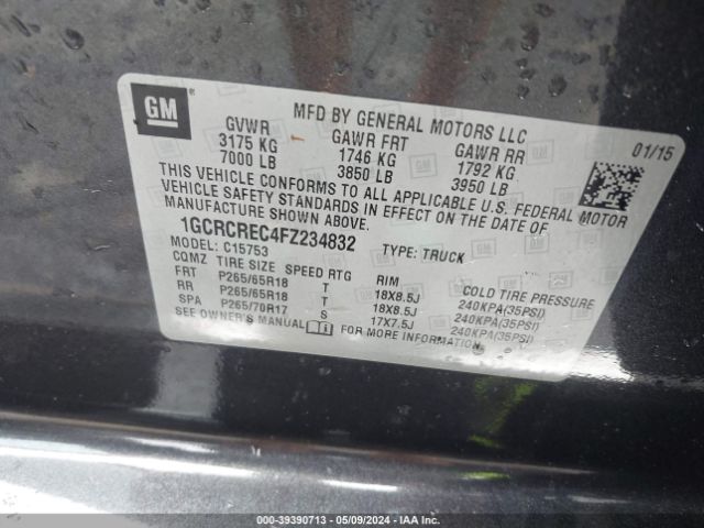 Photo 8 VIN: 1GCRCREC4FZ234832 - CHEVROLET SILVERADO 1500 