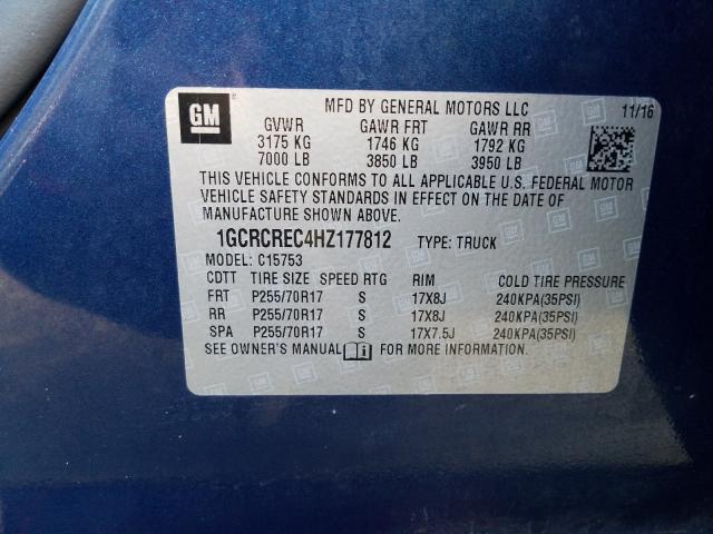 Photo 9 VIN: 1GCRCREC4HZ177812 - CHEVROLET SILVERADO 1500 