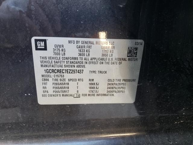 Photo 9 VIN: 1GCRCREC7EZ297437 - CHEVROLET SILVERADO 