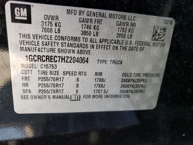 Photo 9 VIN: 1GCRCREC7HZ204064 - CHEVROLET SILVERADO 