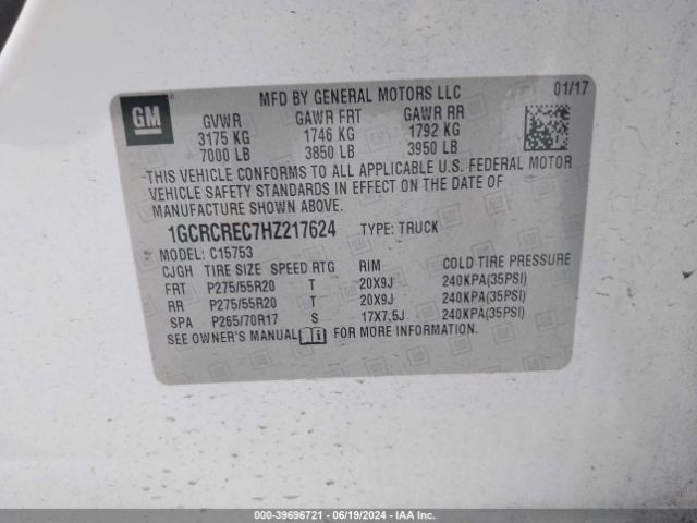 Photo 8 VIN: 1GCRCREC7HZ217624 - CHEVROLET SILVERADO 