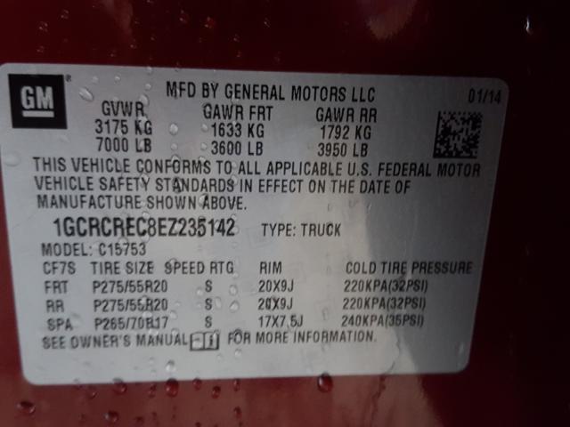 Photo 9 VIN: 1GCRCREC8EZ235142 - CHEVROLET SILVERADO 