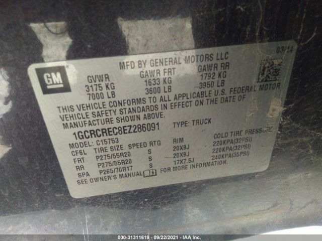 Photo 8 VIN: 1GCRCREC8EZ286091 - CHEVROLET SILVERADO 1500 