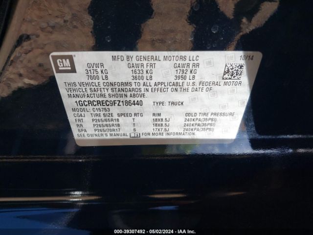 Photo 8 VIN: 1GCRCREC9FZ186440 - CHEVROLET SILVERADO 1500 