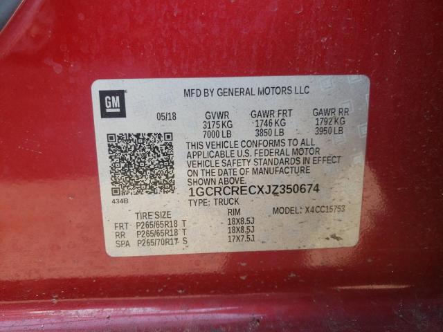 Photo 9 VIN: 1GCRCRECXJZ350674 - CHEVROLET SILVERADO 