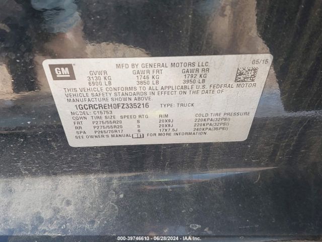 Photo 8 VIN: 1GCRCREH0FZ335216 - CHEVROLET SILVERADO 