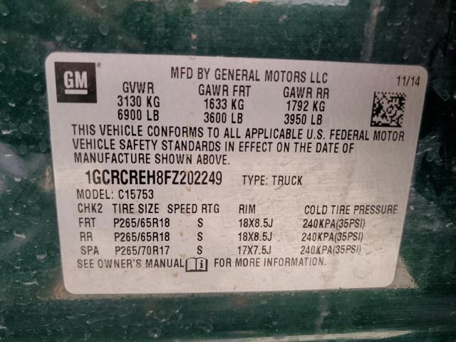 Photo 11 VIN: 1GCRCREH8FZ202249 - CHEVROLET SILV1500 2 