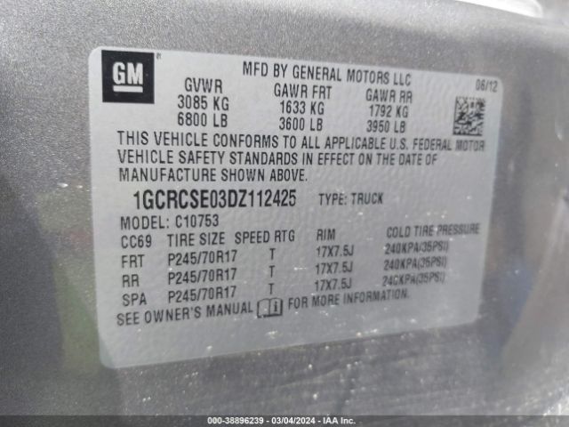 Photo 8 VIN: 1GCRCSE03DZ112425 - CHEVROLET SILVERADO 1500 