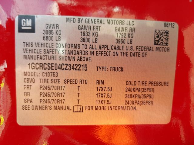 Photo 9 VIN: 1GCRCSE04CZ342215 - CHEVROLET SILVERADO 