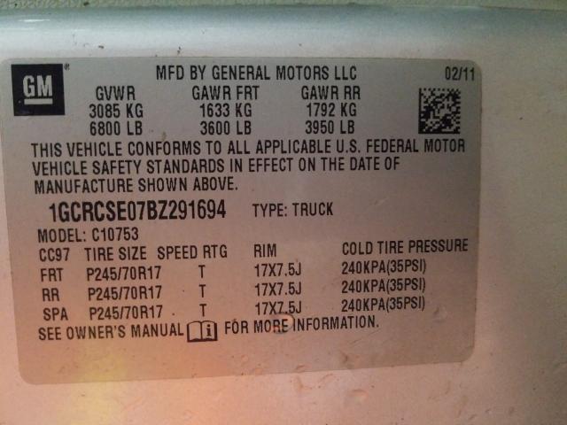 Photo 9 VIN: 1GCRCSE07BZ291694 - CHEVROLET SILVERADO 