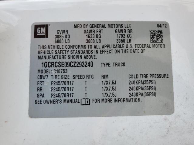 Photo 12 VIN: 1GCRCSE09CZ293240 - CHEVROLET SILVERADO 