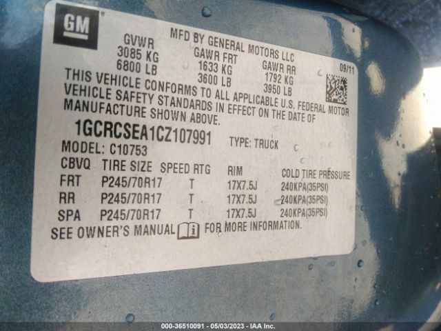 Photo 8 VIN: 1GCRCSEA1CZ107991 - CHEVROLET SILVERADO 1500 