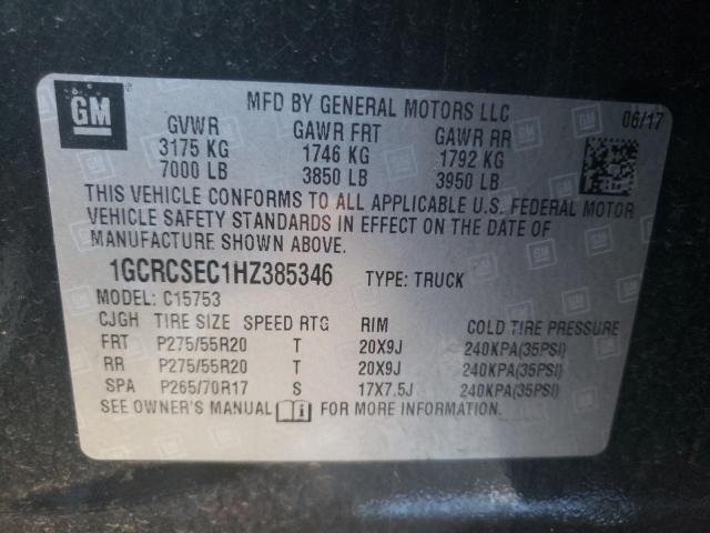 Photo 9 VIN: 1GCRCSEC1HZ385346 - CHEVROLET SILVERADO 