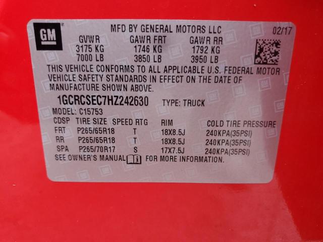 Photo 12 VIN: 1GCRCSEC7HZ242630 - CHEVROLET SILVERADO 