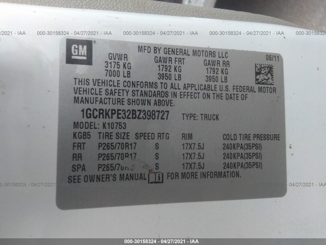 Photo 8 VIN: 1GCRKPE32BZ398727 - CHEVROLET SILVERADO 1500 