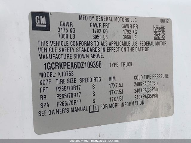 Photo 8 VIN: 1GCRKPEA6DZ109396 - CHEVROLET SILVERADO 