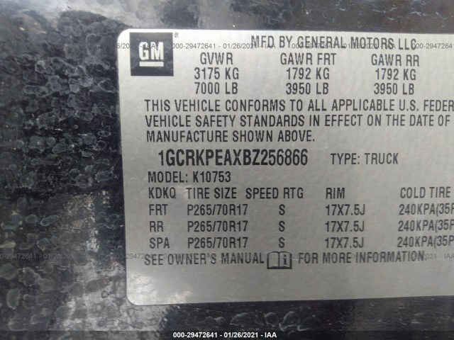 Photo 8 VIN: 1GCRKPEAXBZ256866 - CHEVROLET SILVERADO 1500 