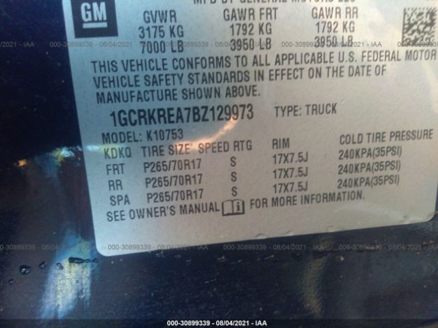 Photo 8 VIN: 1GCRKREA7BZ129973 - CHEVROLET SILVERADO 1500 