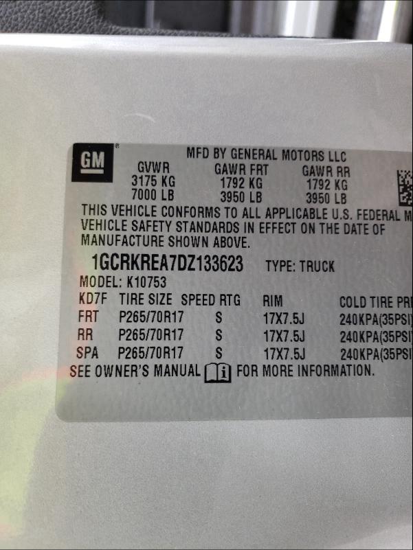 Photo 9 VIN: 1GCRKREA7DZ133623 - CHEVROLET SILVERADO 