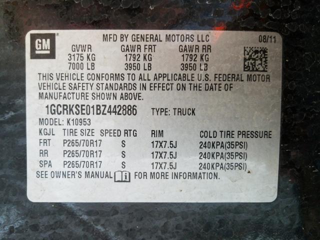 Photo 9 VIN: 1GCRKSE01BZ442886 - CHEVROLET SILVERADO 