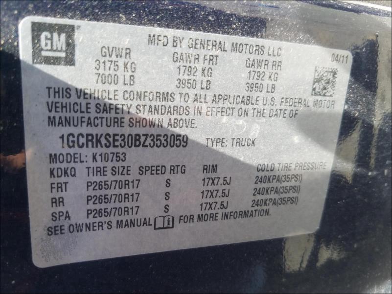 Photo 9 VIN: 1GCRKSE30BZ353059 - CHEVROLET SILVERADO 