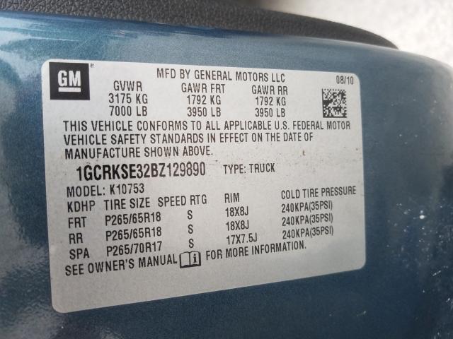 Photo 9 VIN: 1GCRKSE32BZ129890 - CHEVROLET SILVERADO 