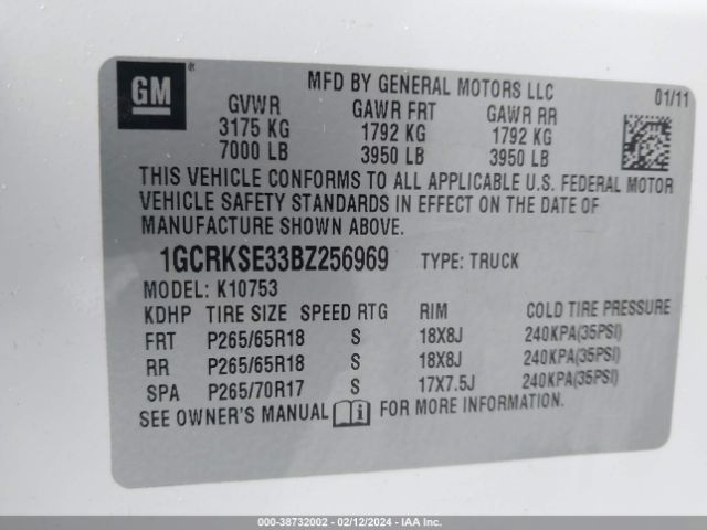 Photo 8 VIN: 1GCRKSE33BZ256969 - CHEVROLET SILVERADO 1500 