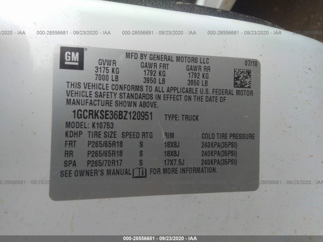 Photo 8 VIN: 1GCRKSE36BZ120951 - CHEVROLET SILVERADO 1500 