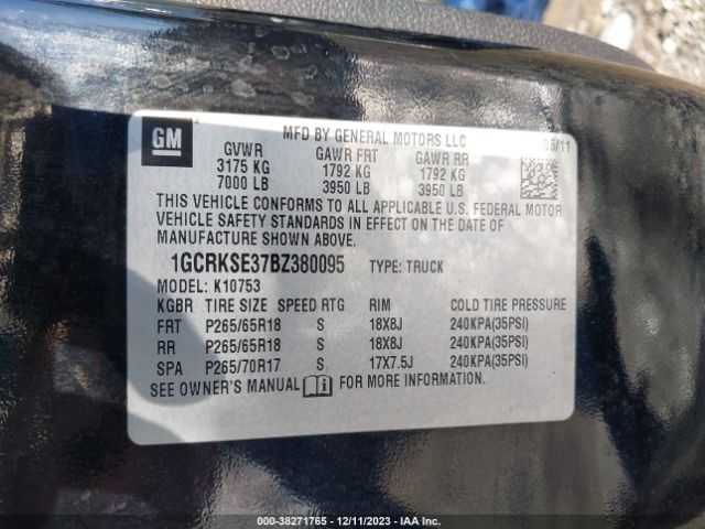 Photo 8 VIN: 1GCRKSE37BZ380095 - CHEVROLET SILVERADO 1500 