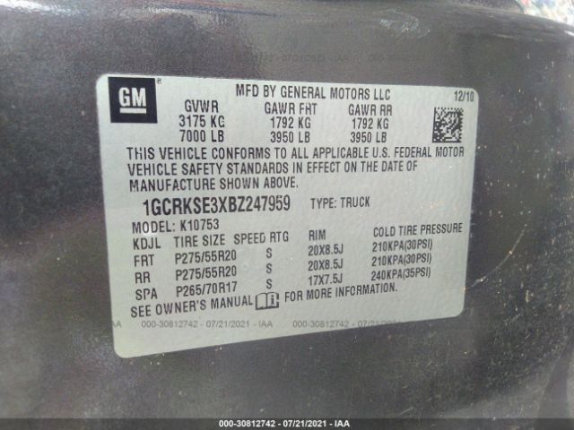 Photo 8 VIN: 1GCRKSE3XBZ247959 - CHEVROLET SILVERADO 1500 