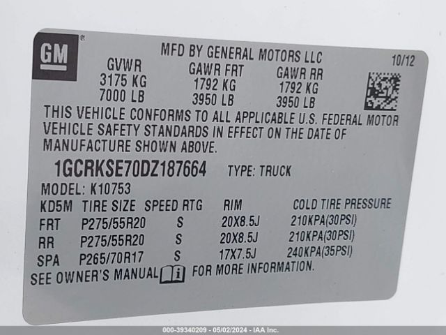 Photo 8 VIN: 1GCRKSE70DZ187664 - CHEVROLET SILVERADO 1500 