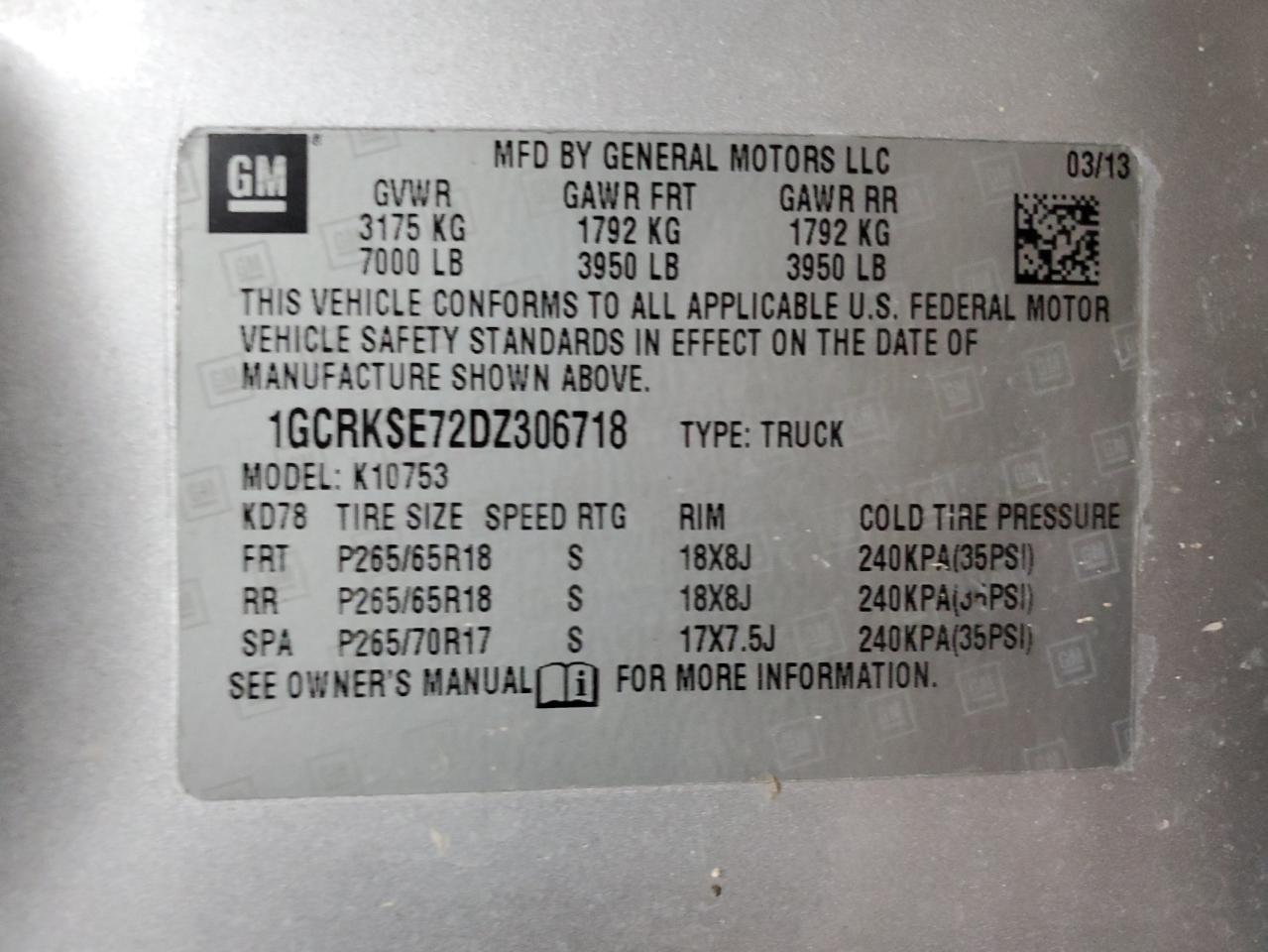 Photo 11 VIN: 1GCRKSE72DZ306718 - CHEVROLET SILVERADO 