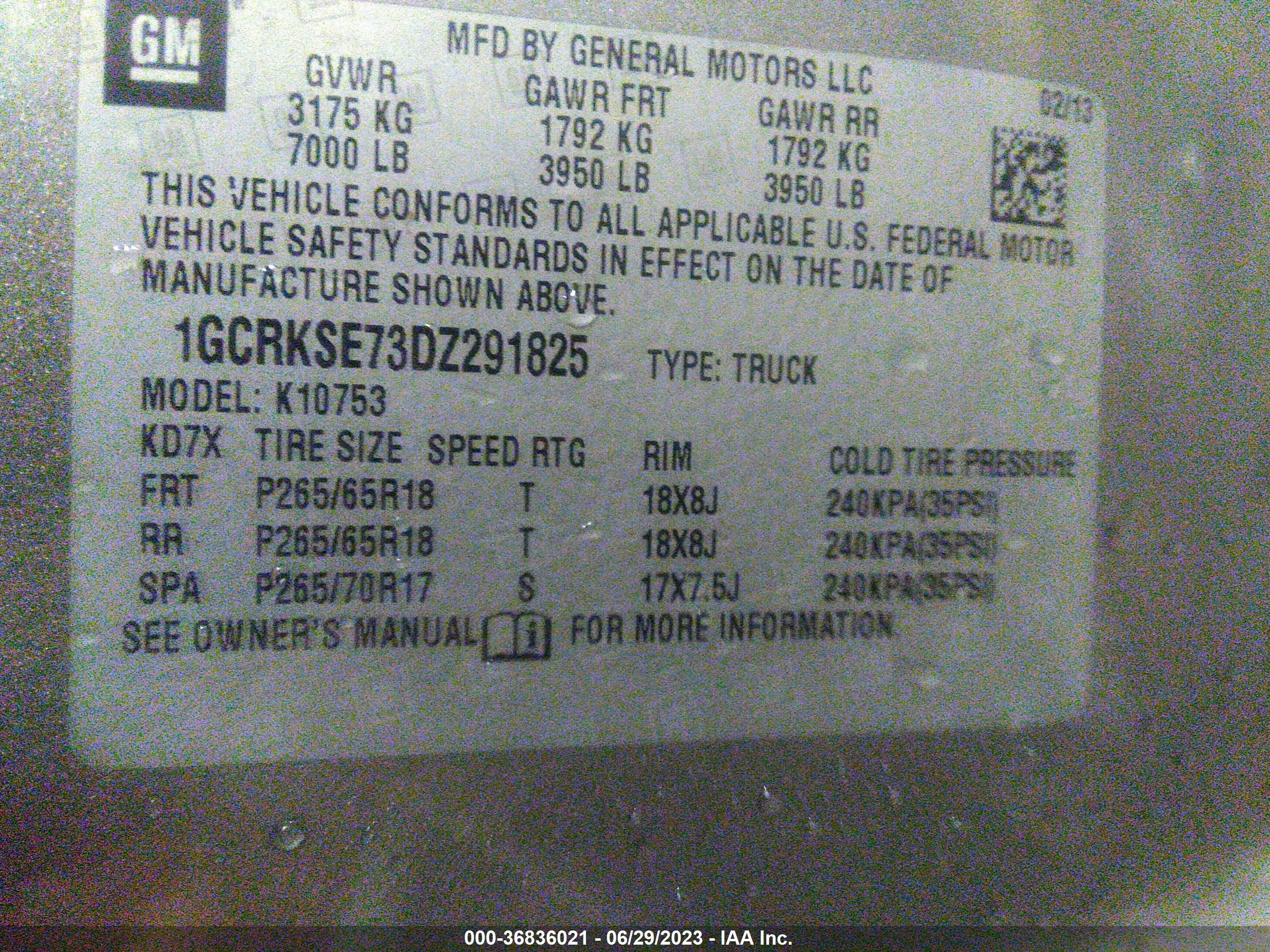 Photo 8 VIN: 1GCRKSE73DZ291825 - CHEVROLET SILVERADO 