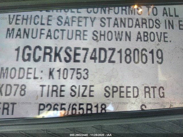 Photo 8 VIN: 1GCRKSE74DZ180619 - CHEVROLET SILVERADO 1500 