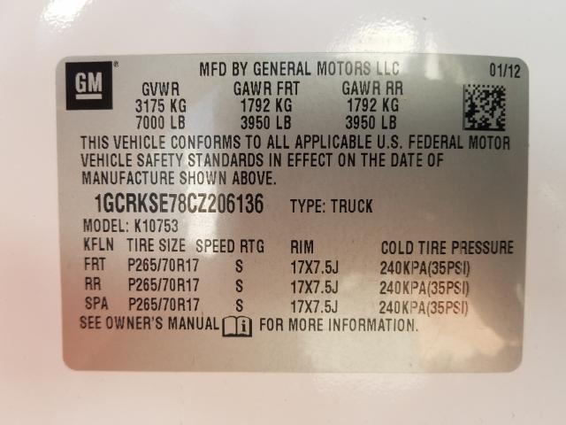 Photo 9 VIN: 1GCRKSE78CZ206136 - CHEVROLET SILVER 4X4 