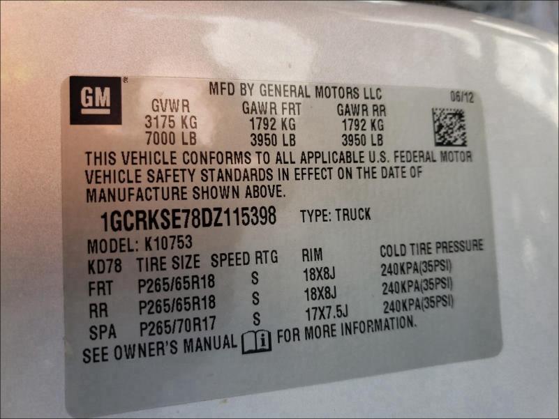 Photo 9 VIN: 1GCRKSE78DZ115398 - CHEVROLET SILVERADO 