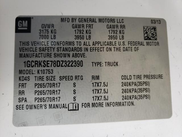 Photo 9 VIN: 1GCRKSE78DZ322390 - CHEVROLET SILVERADO 