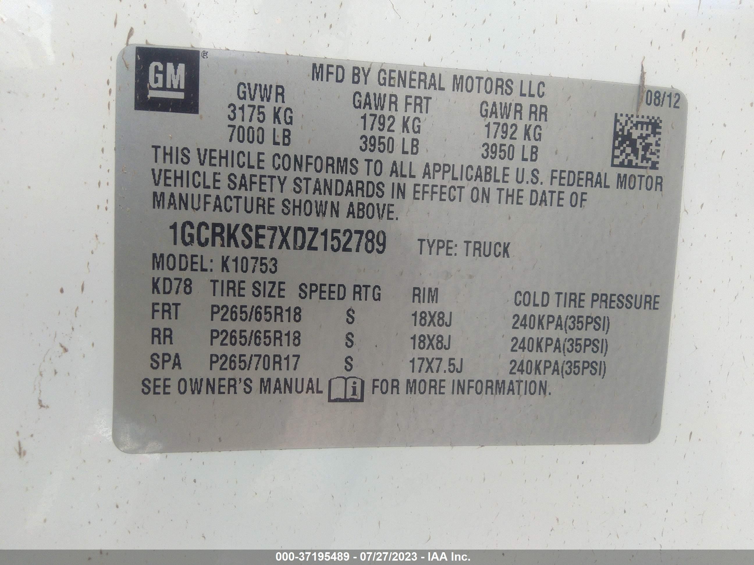 Photo 8 VIN: 1GCRKSE7XDZ152789 - CHEVROLET SILVERADO 