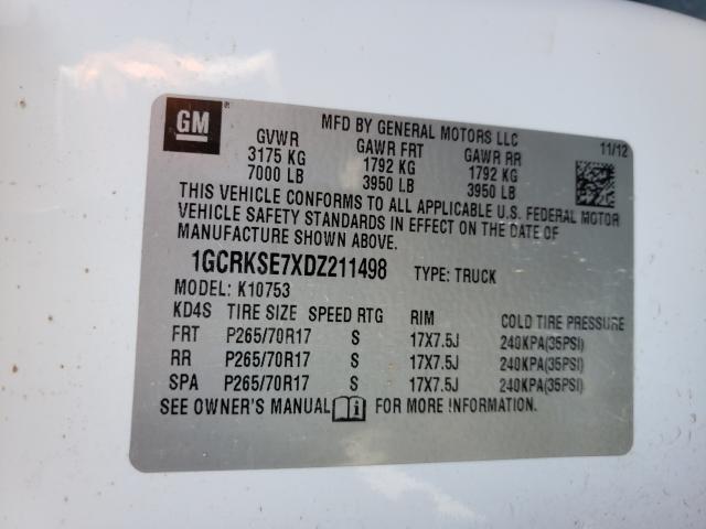 Photo 9 VIN: 1GCRKSE7XDZ211498 - CHEVROLET SILVERADO 