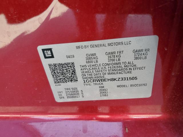 Photo 12 VIN: 1GCRWBEH8KZ331505 - CHEVROLET SILVERADO 