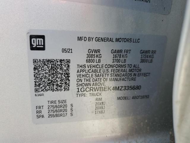 Photo 11 VIN: 1GCRWBEK4MZ335680 - CHEVROLET SILVERADO 