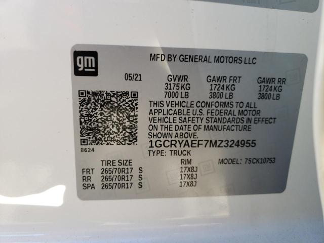 Photo 12 VIN: 1GCRYAEF7MZ324955 - CHEVROLET SILVERADO 