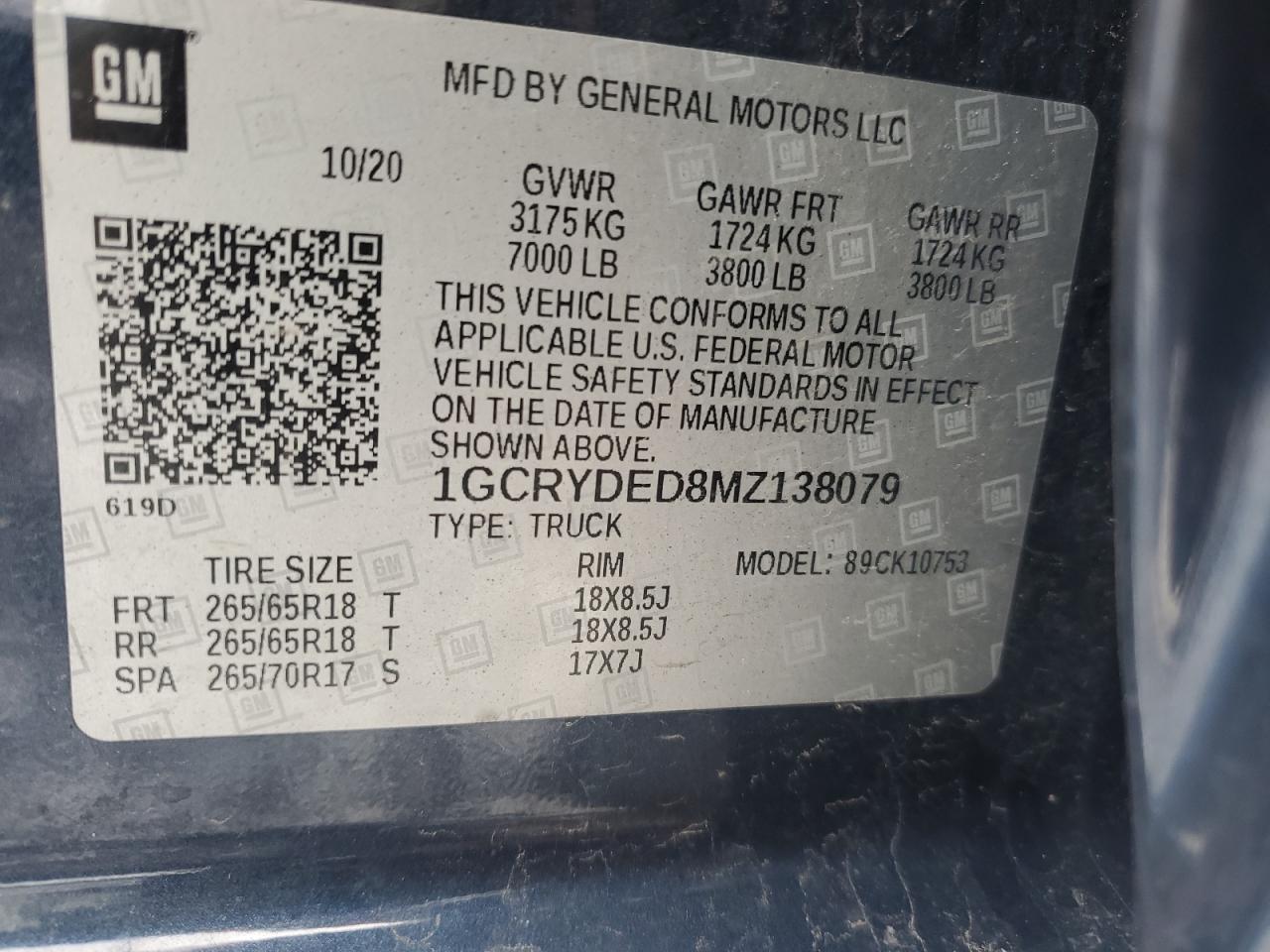 Photo 11 VIN: 1GCRYDED8MZ138079 - CHEVROLET SILVERADO 